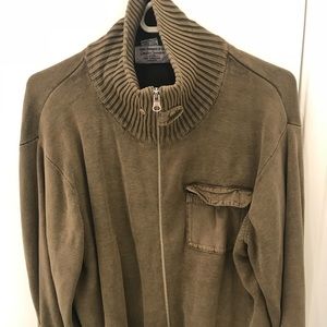 Vintage mens Levi Straus military green cardigan
